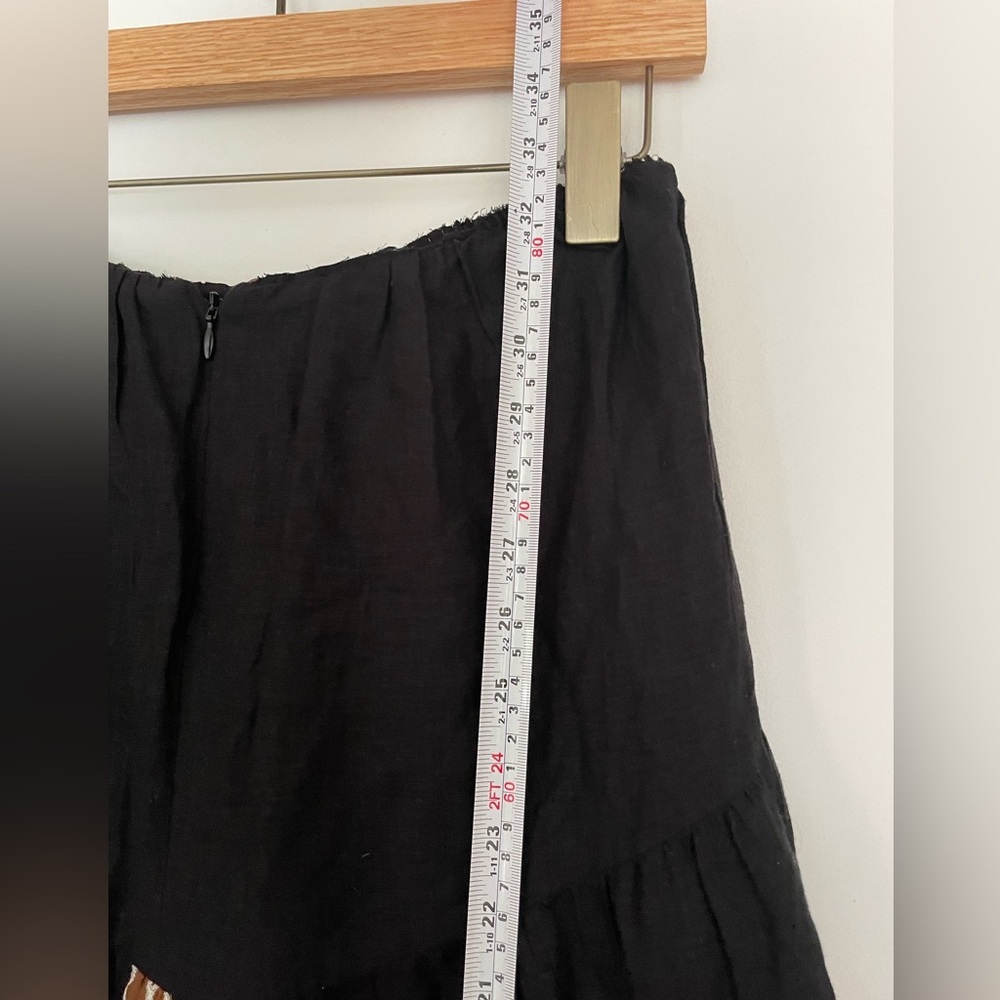 anthropologie midi  Black and Brown Embroidered Skirt - Picture 4 of 10